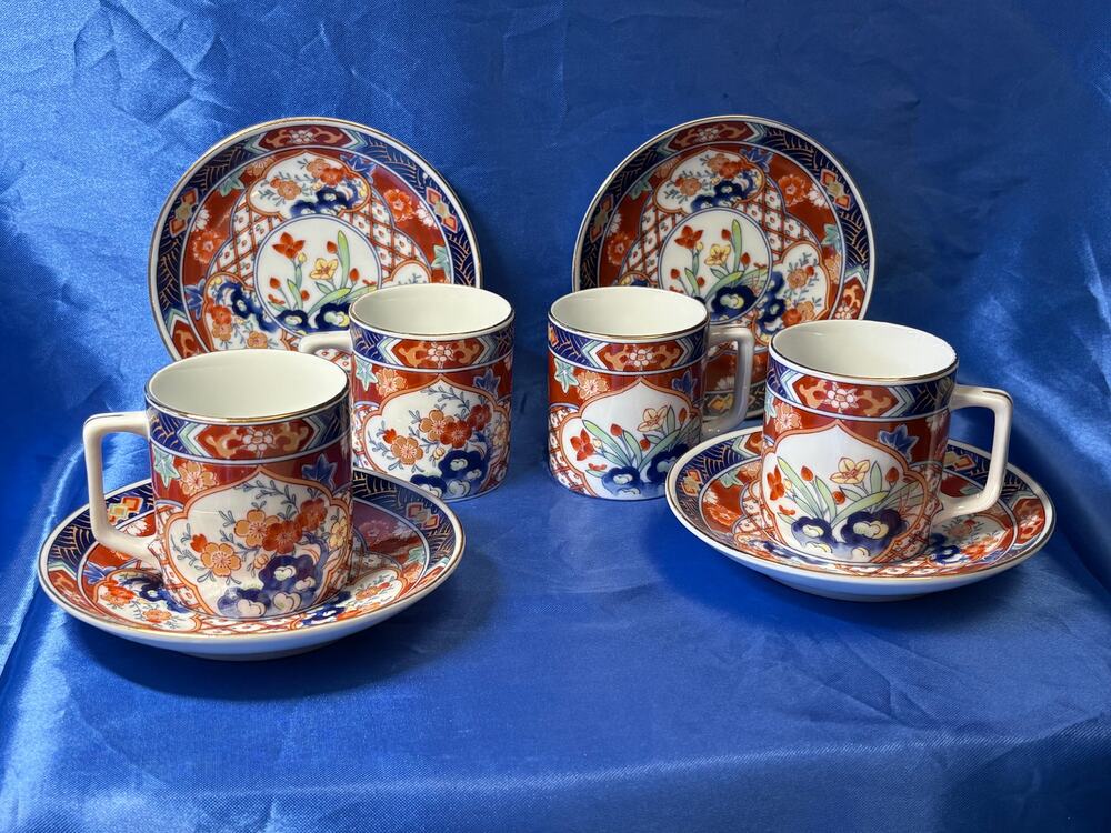 Set of 4 Andra by Sadek Japanese Design Cups and Saucers